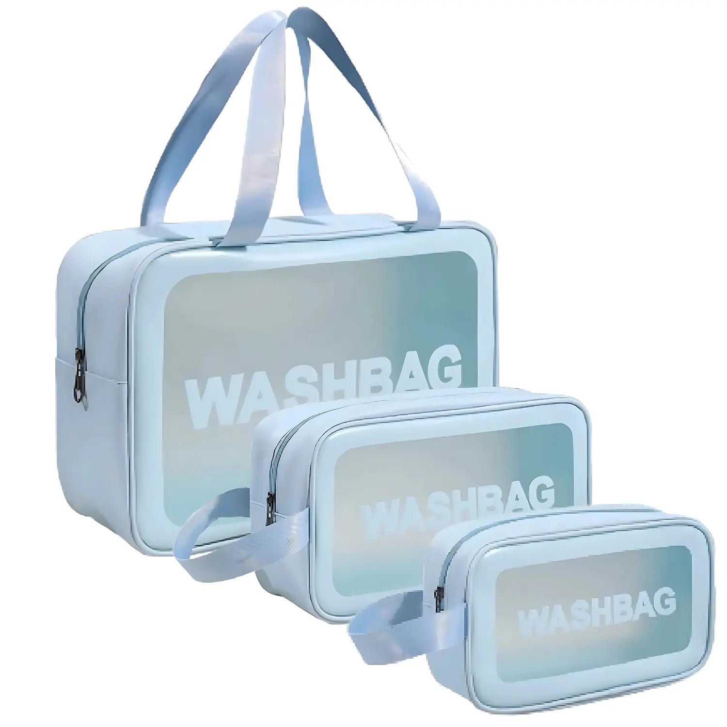 Premium Waterproof 3-Piece Travel Wash Bag Set | Blue