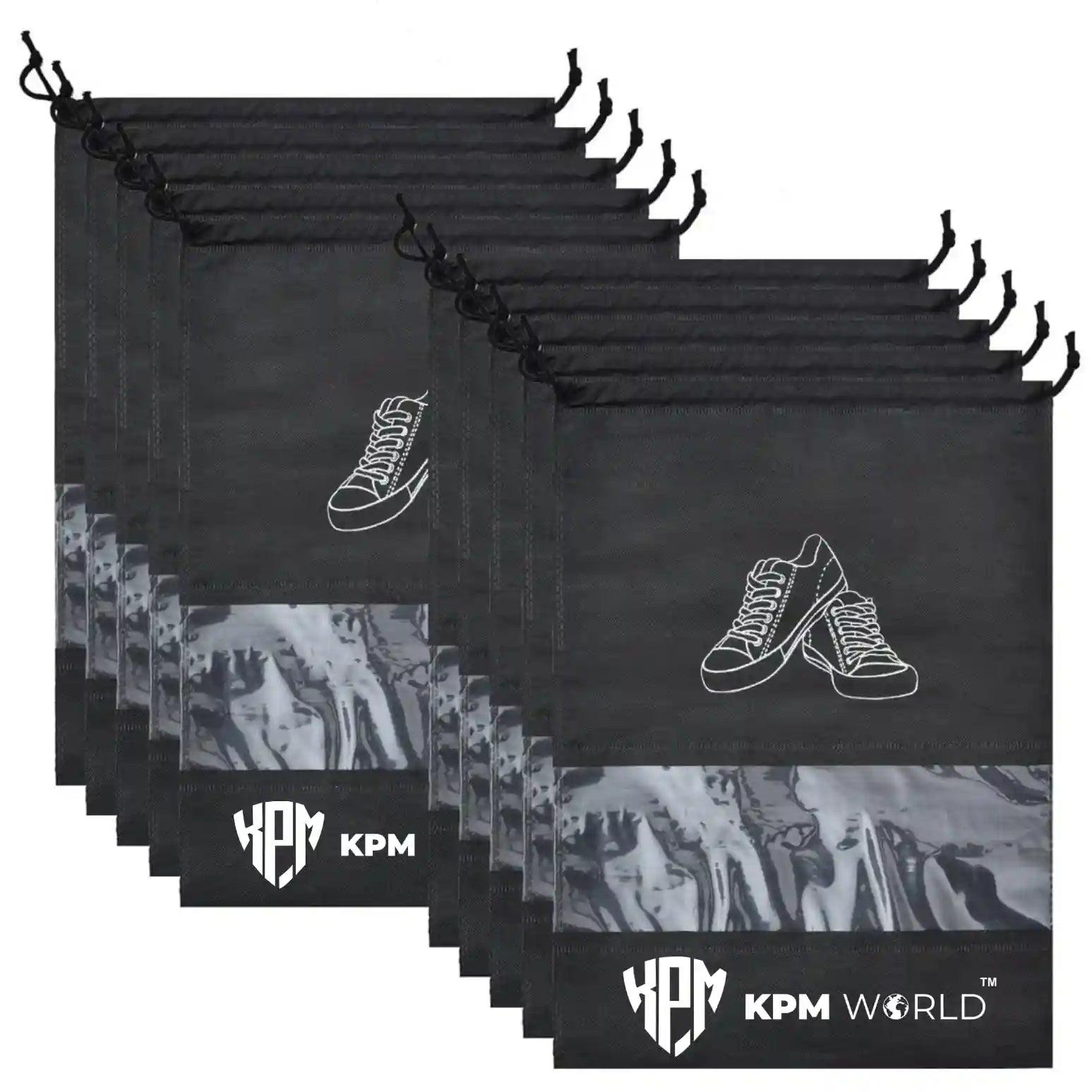Premium Travel Shoe Bags with Transparent Window & Drawstring Closure