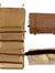 KPM WORLD™ premium khaki 4-in-1 hanging roll-up makeup organizer with detachable transparent compartments for travel and daily organization.