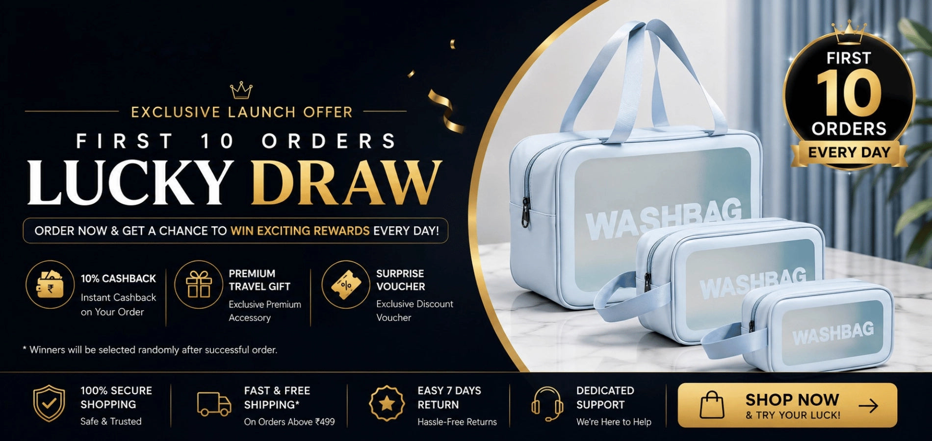 KPM WORLD™ premium mobile hero banner featuring stylish travel organizers, cosmetic bags, and smart home organization essentials.1621243260e1af0c20-0