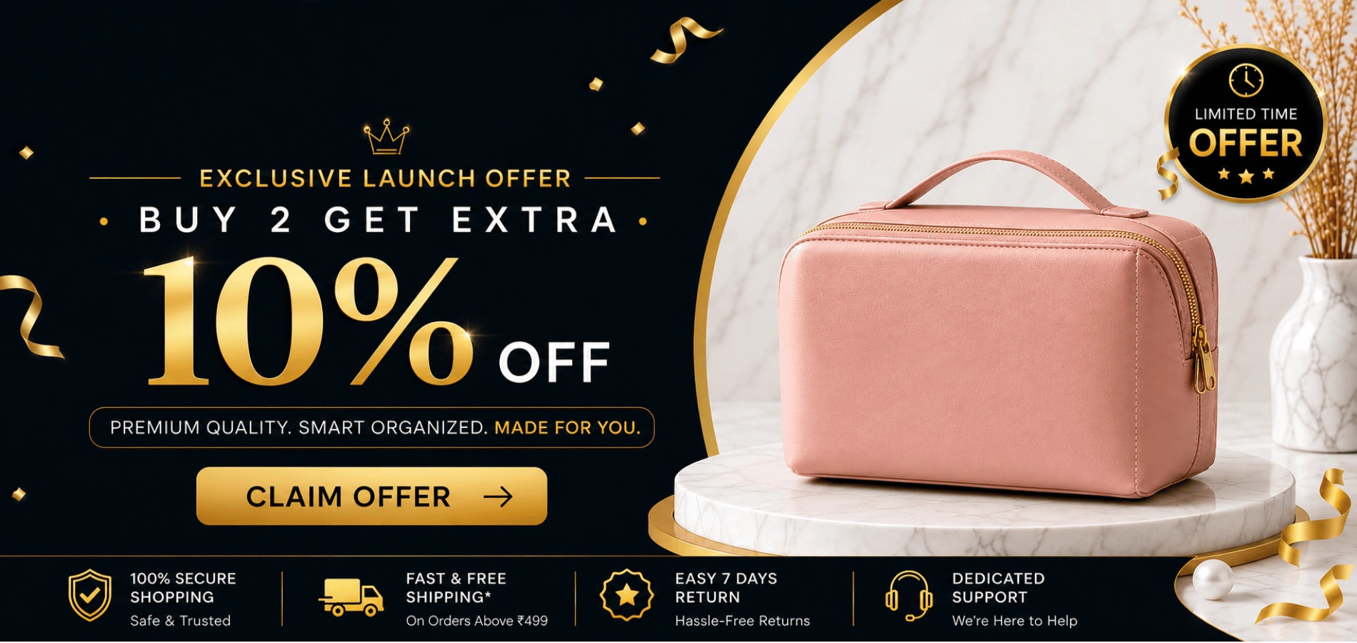 KPM WORLD™ mobile hero banner showcasing premium travel storage solutions, waterproof organizers, and modern lifestyle accessories.1621243260e1af0c20-1