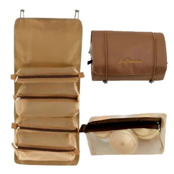 4 in 1 Large Capacity Cosmetic Organizer Mesh Bag (Khaki)