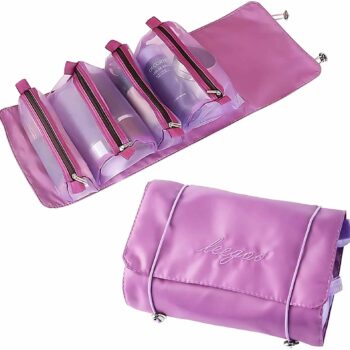 4 in 1 Large Capacity Cosmetic Organizer Mesh Bag (Purple)